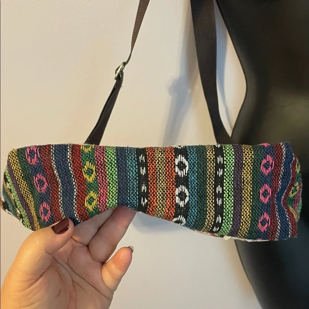 Peacock Embroidered Tapestry Crossbody Purse Bag
